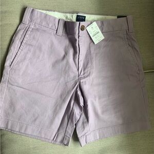 J. Crew Men's Flat Front Chino Shorts in Light Lavender